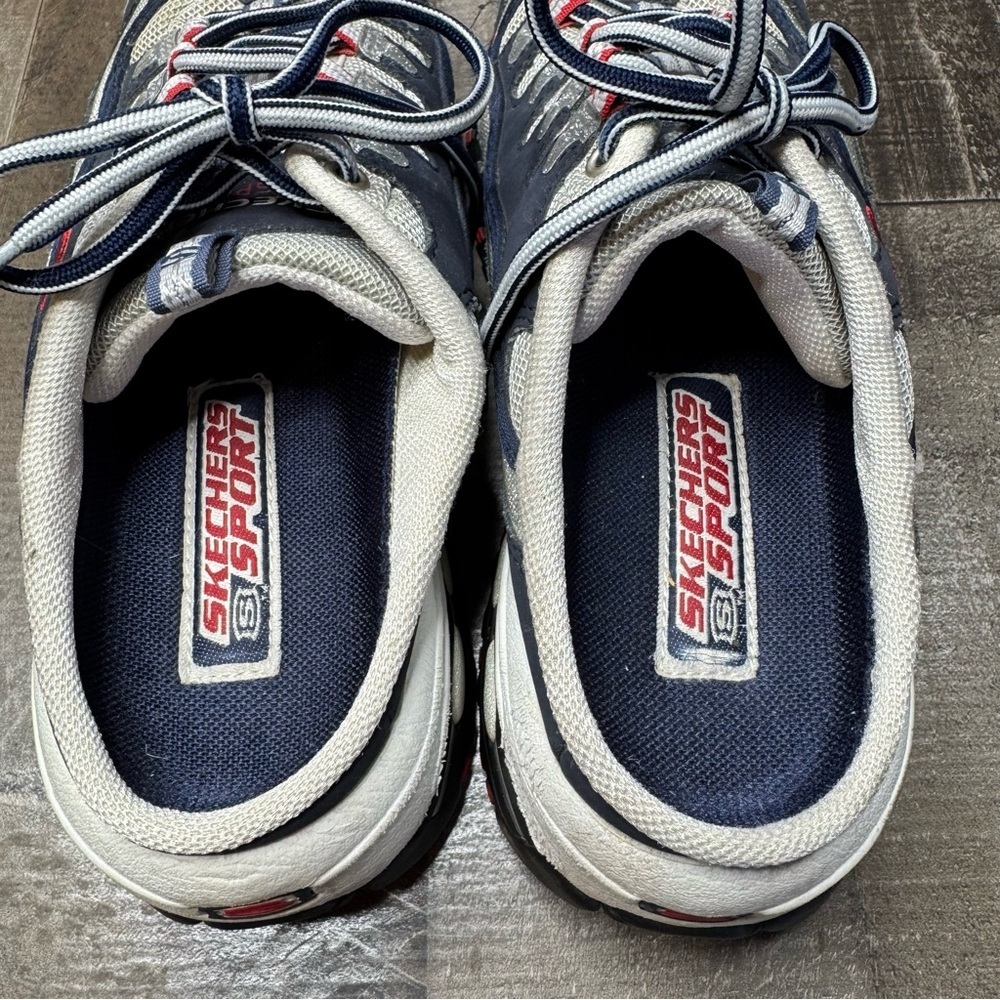 Skechers Blue and Gray Sneakers with Mesh Upper and Rugged Outsole - Picture 4 of 9
